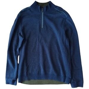 Tommy Bahama mens reversible pull over sweater. Size XL. Blue/green 1/4 zip.